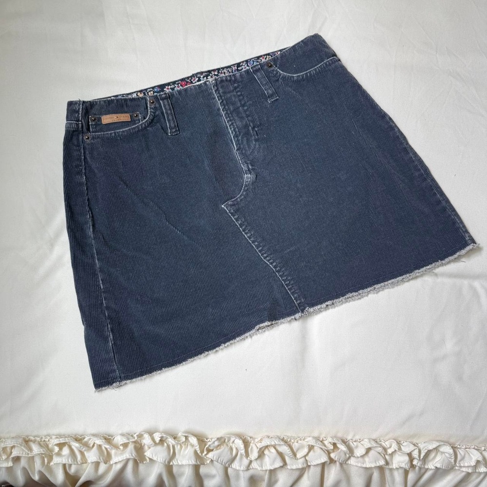 blue corduroy mini skirt Y2K Tommy Jeans 30 inch waist